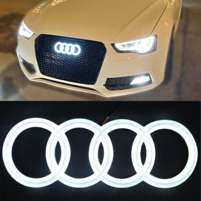 3 x Audi Rings Stickers for Rear Window - White - indecals.com